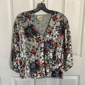 Maeve | Crushed Velvet Floral Top Small